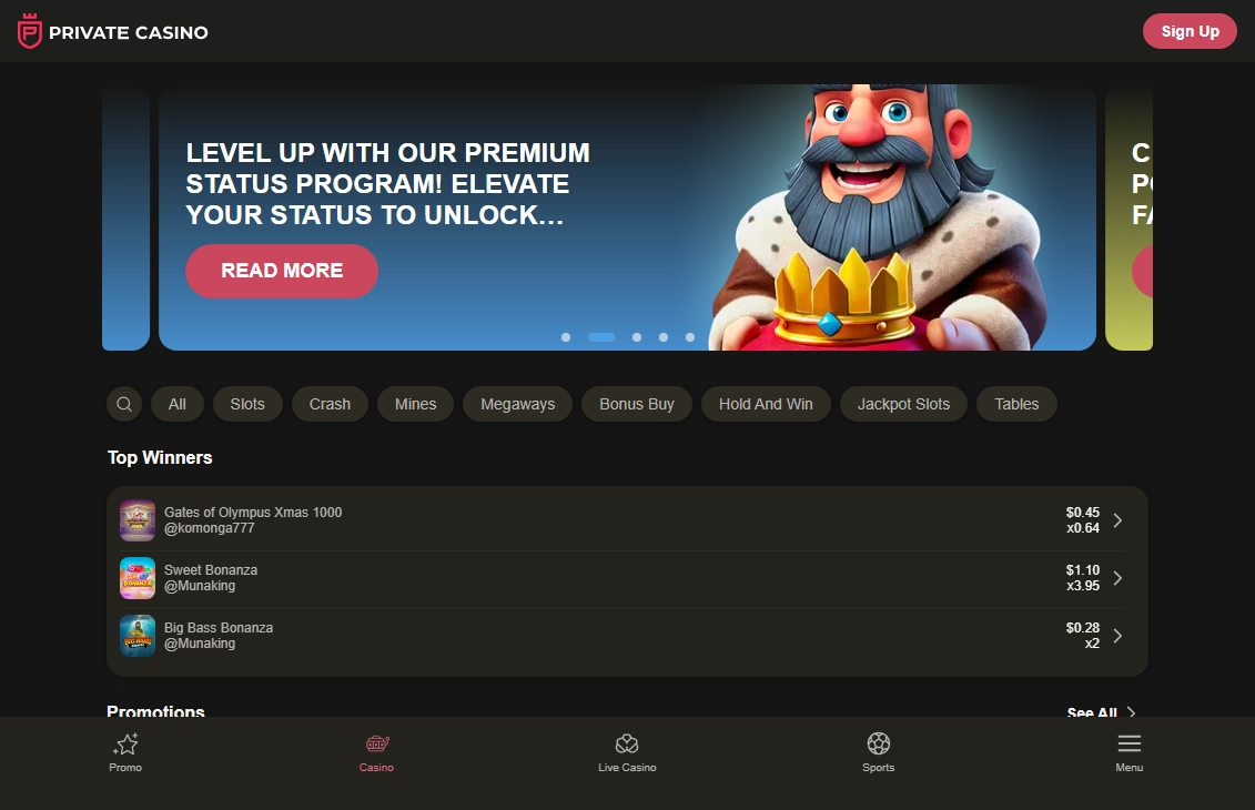 Private Casino Mobile screenshot